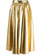 Msgm Pleated Skirt - Gold