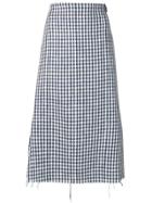 Simon Miller Checked Tweed Skirt - Blue