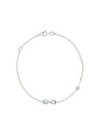Sauer Pulseira Infinito Em Ouro Branco E Topázio Azul - Silver