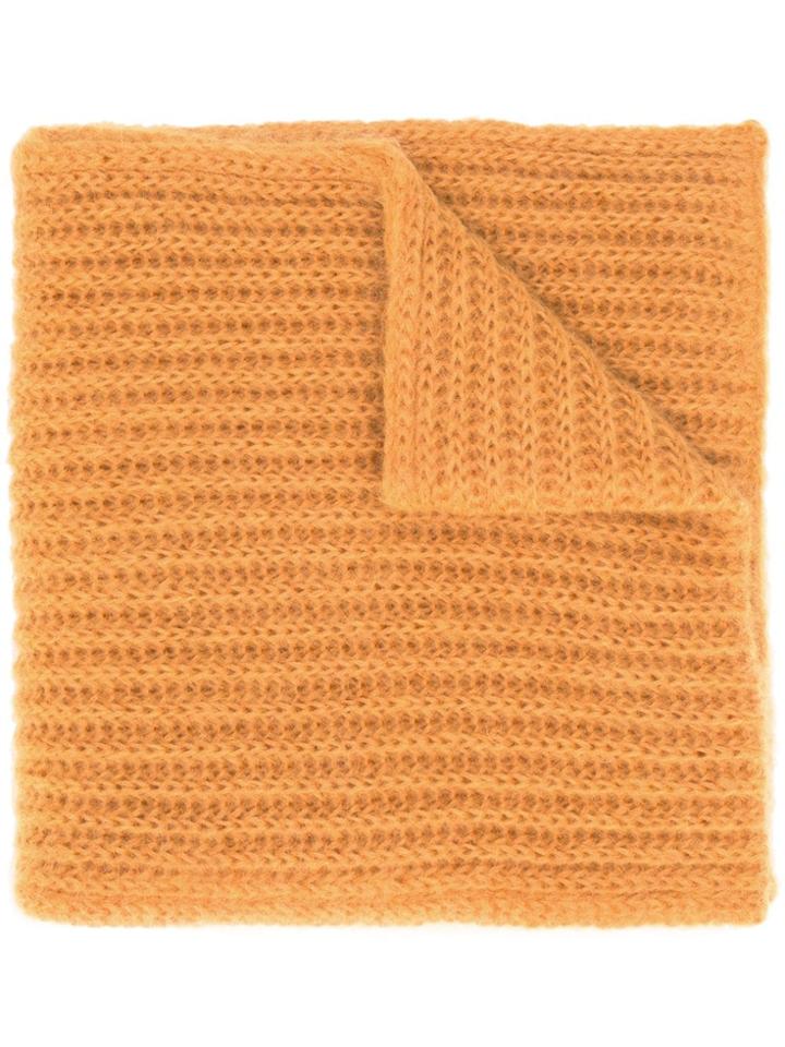 Marni Long Knitted Scarf - Orange