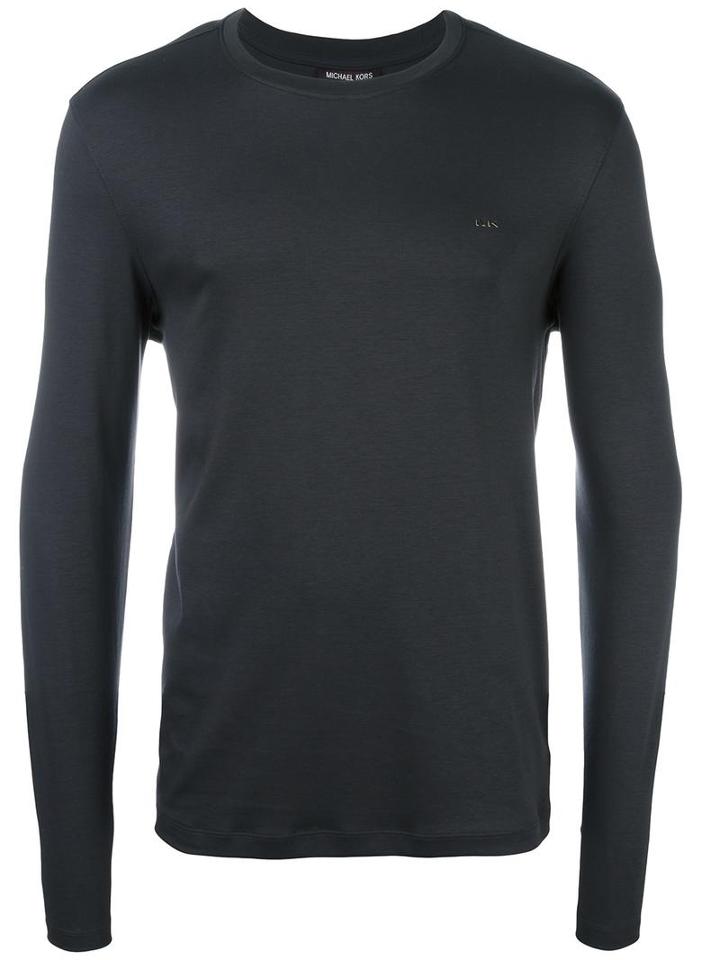 Michael Kors Round Neck Longsleeved T-shirt, Men's, Size: Medium, Grey, Cotton