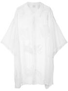 Ikumi Embroidered Sheer Mid-length Shirt - White