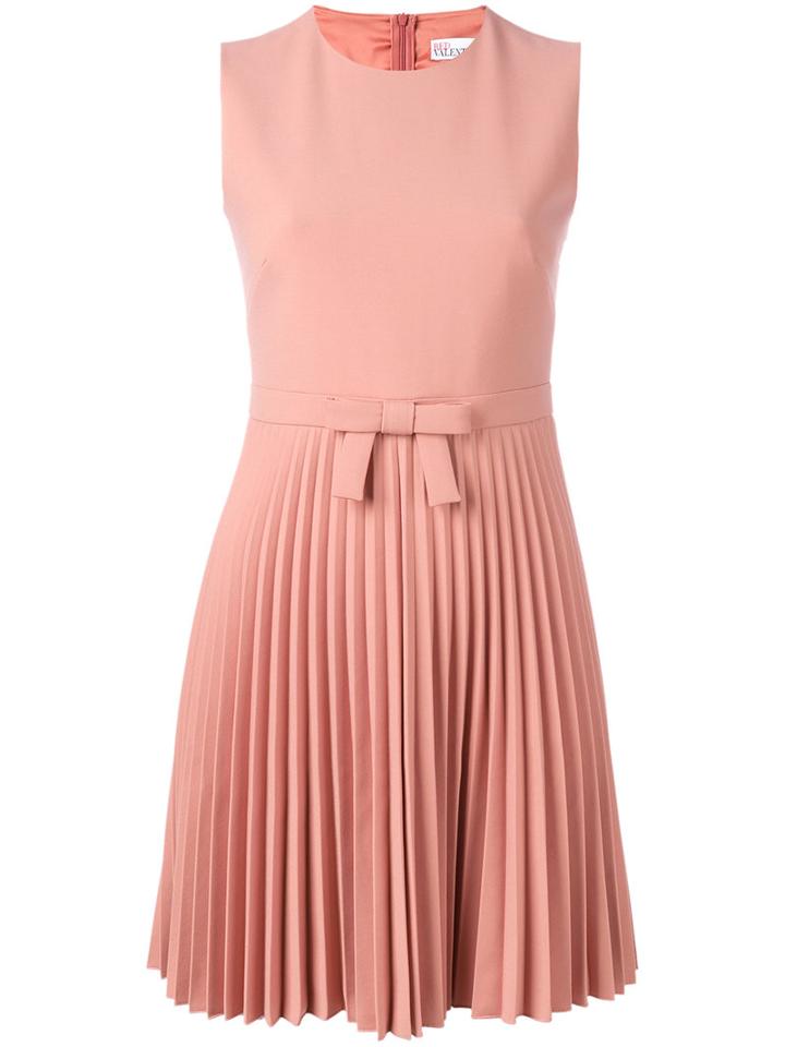 Red Valentino Pleat Skirt Dress, Women's, Size: 44, Nude/neutrals, Viscose/polyester/spandex/elastane