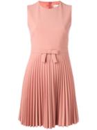 Red Valentino Pleat Skirt Dress, Women's, Size: 44, Nude/neutrals, Viscose/polyester/spandex/elastane