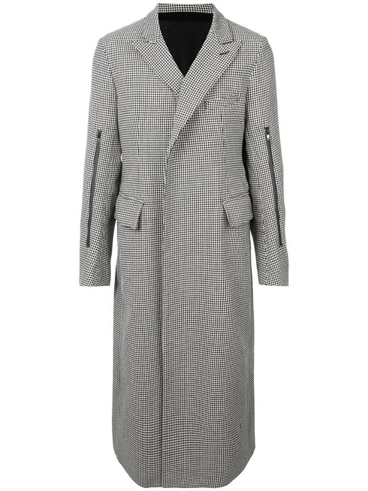 Takahiromiyashita The Soloist Houndstooth Print Coat - Black