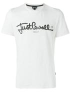 Just Cavalli Logo Print T-shirt, Men's, Size: Medium, White, Cotton