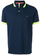 Sun 68 Contrast Stripe Polo Shirt - Blue