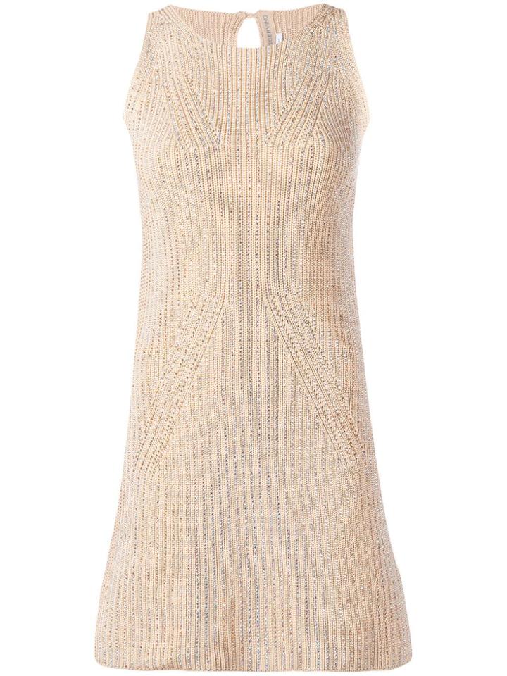Ermanno Scervino Knitted Mini Dress - Neutrals