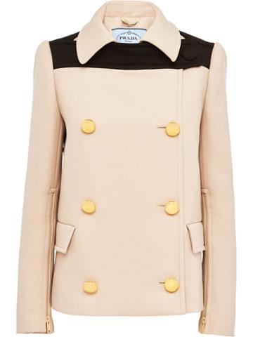 Prada Natté Gabardine Jacket - Neutrals