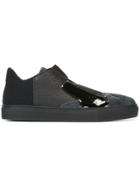 Mm6 Maison Margiela Panelled Low-top Sneakers - Black