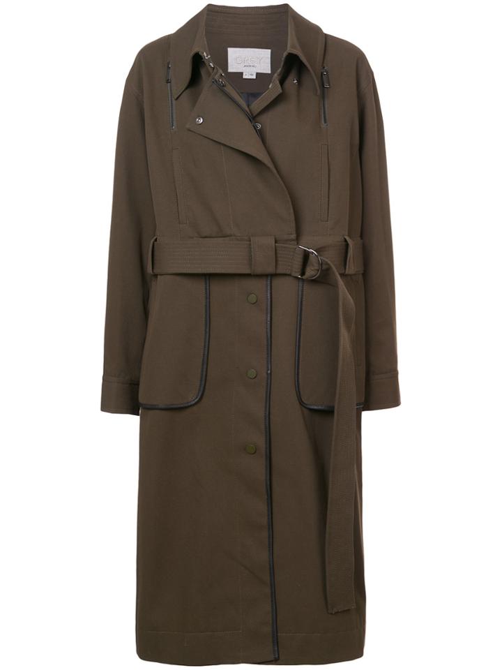 Jason Wu Grey Belted Trench Coat - Green