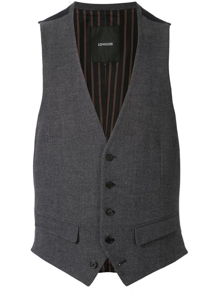 Loveless Slim-fit Tailored Waistcoat - Grey