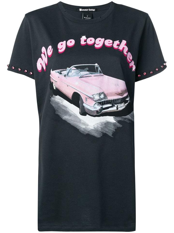 Pinko Convertible Print T-shirt - Black