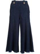 Dorothee Schumacher Cropped Wide Leg Jeans, Women's, Size: 5, Blue, Cotton/spandex/elastane