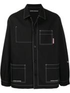 United Standard Contrast Stitching Shirt Jacket - Black