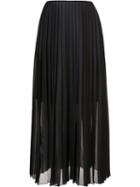 Fabiana Filippi Pleated Maxi Skirt, Women's, Size: 46, Black, Silk/polyester