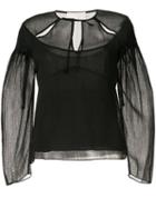 3.1 Phillip Lim Cutout Textured Silk Blouse - Black