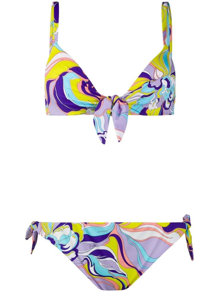 Emilio Pucci Tie Front Bikini - Purple