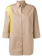 No21 Lace Trim Shirt, Women's, Size: 42, Nude/neutrals, Cotton