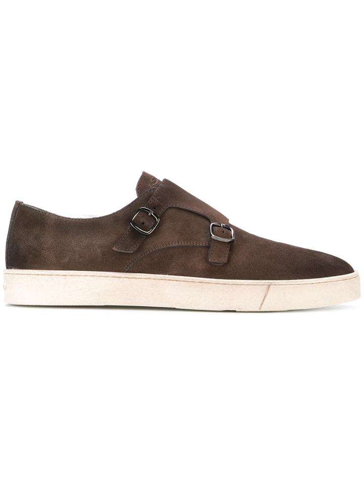 Santoni Buckled Monk Sneakers - Brown