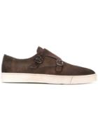 Santoni Buckled Monk Sneakers - Brown