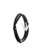 Mcq Alexander Mcqueen Swallow Double Wrap Bracelet, Women's, Black, Nappa Leather/brass