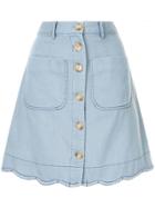 Sea Scalloped Skirt - Blue