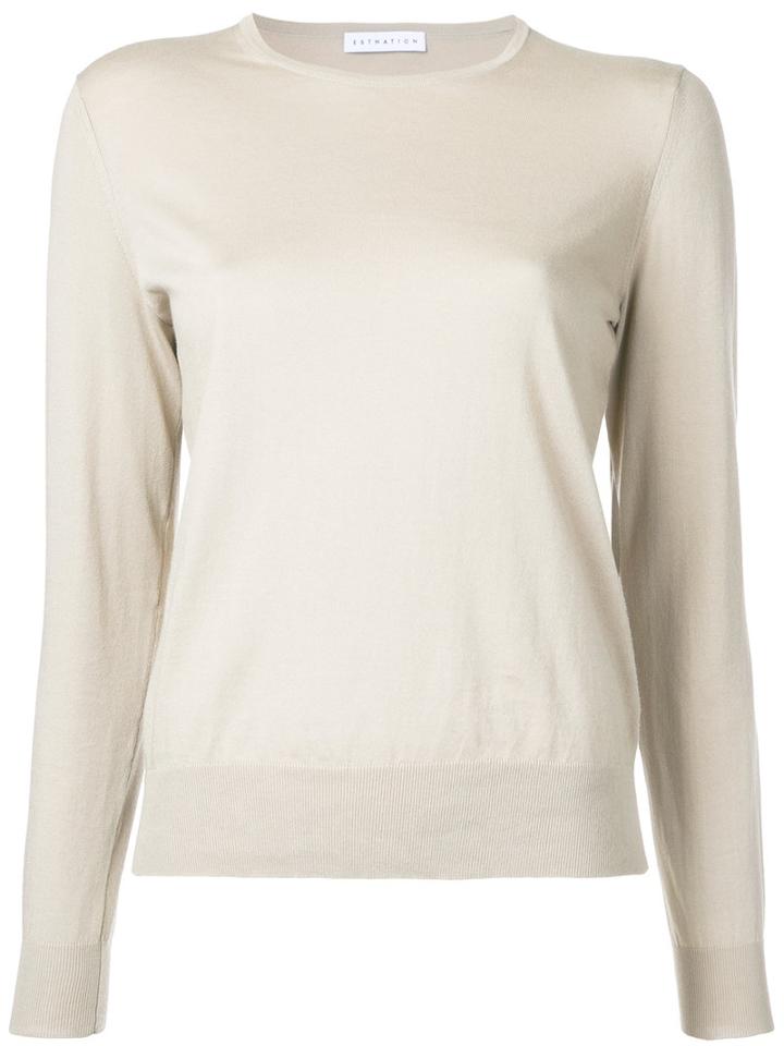 Estnation Round Neck Jumper, Women's, Size: 38, Nude/neutrals, Cotton