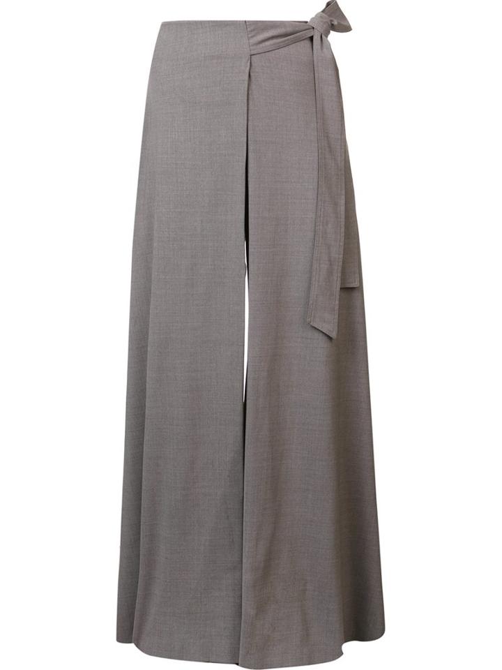 By. Bonnie Young Wide-leg Wrap Trousers, Women's, Size: 6, Grey, Spandex/elastane/wool