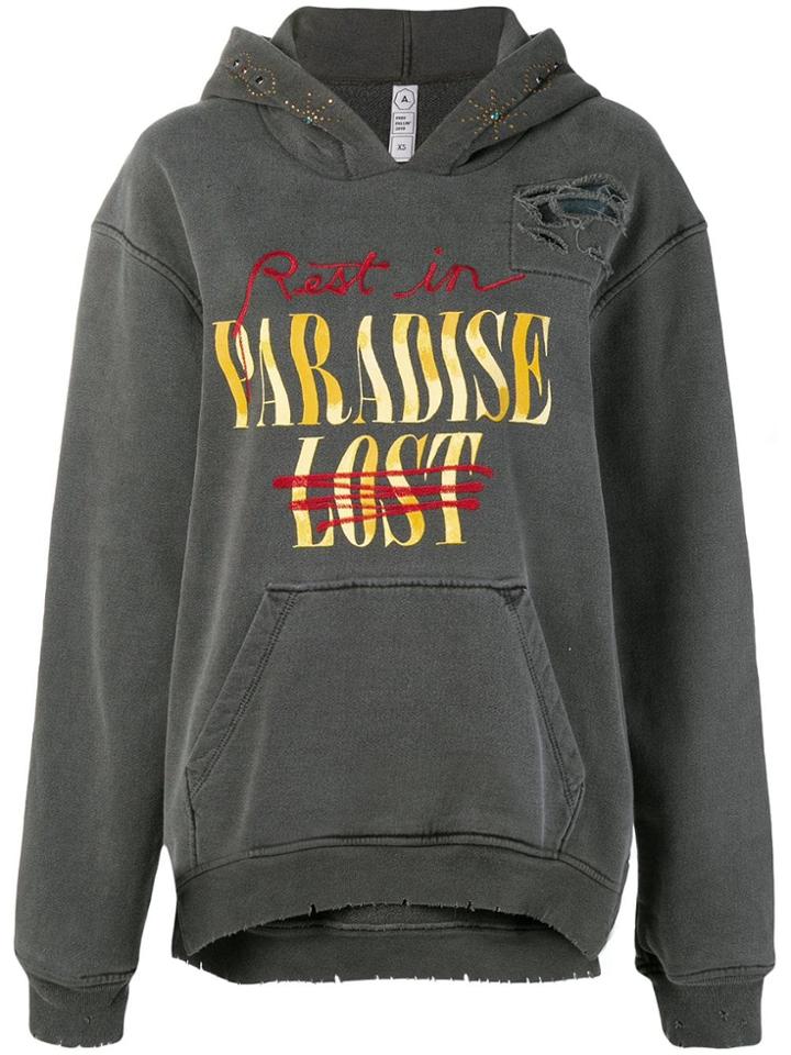 Alchemist Distressed Detail Hoodie - Black