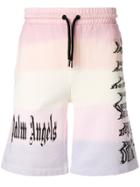 Palm Angels Gothic Rainbow Shorts - Pink & Purple
