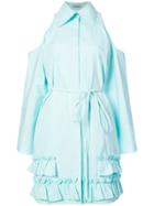 Nina Ricci Cold Shoulder Shirt Dress - Blue