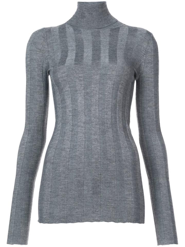 Derek Lam Ribbed Long Sleeved Turtleneck - Grey