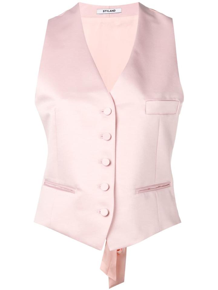 Styland Classic V-neck Vest - Pink