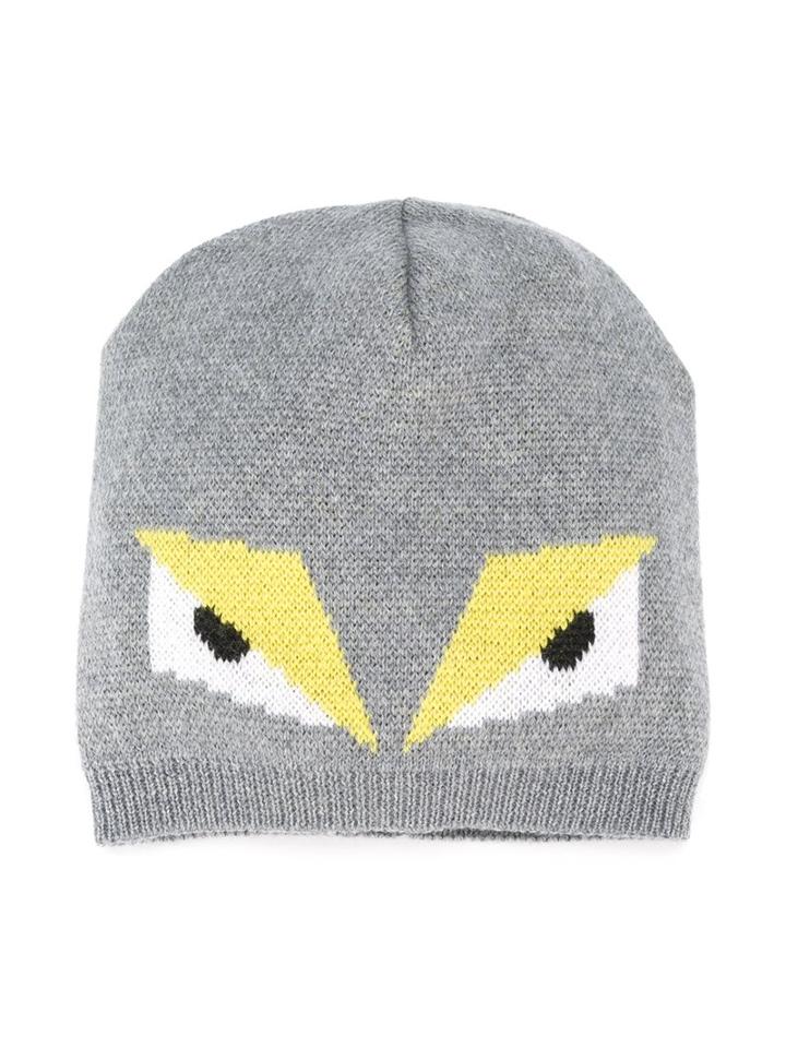 Fendi Kids Bag Bugs Beanie, Boy's, Size: 50 Cm, Grey