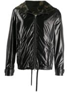 Saint Laurent Camouflage Lined Hooded Jacket - Black