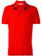 Givenchy Cuban-fit Star Appliqué Polo Shirt, Men's, Size: Xl, Red, Cotton/polyester