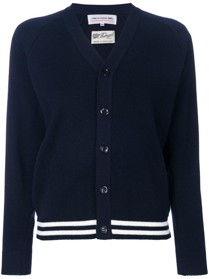 Comme Des Garçons Girl Stripe Detail Cardigan - Blue