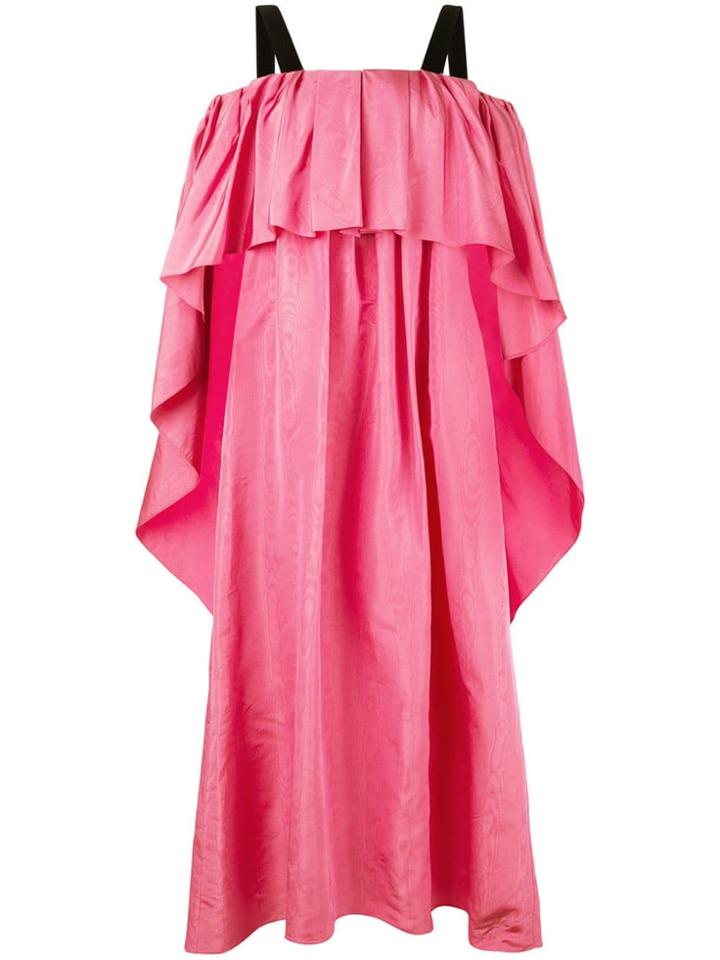 Adam Lippes Moire Pleated Gown - Pink