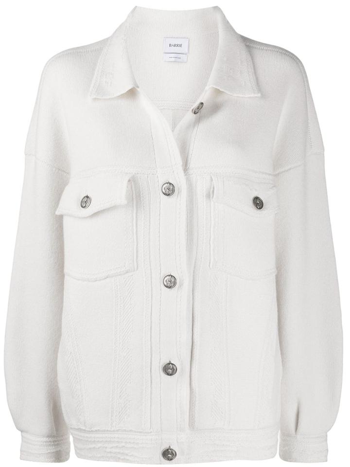 Barrie Buttoned Knitted Jacket - White