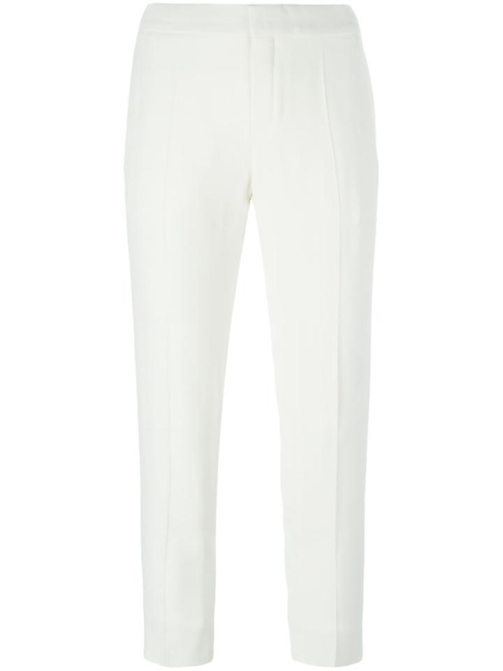 Chloé Cropped Trousers, Women's, Size: 40, Nude/neutrals, Acetate/viscose/silk