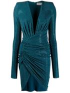 Alexandre Vauthier Glass-embellished Asymmetric Dress - Blue
