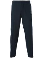 Emporio Armani Tapered Trousers, Men's, Size: 52, Blue, Polyester/wool