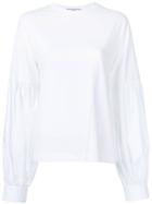 Co-mun Gathered Detail Longsleeve T-shirt - White