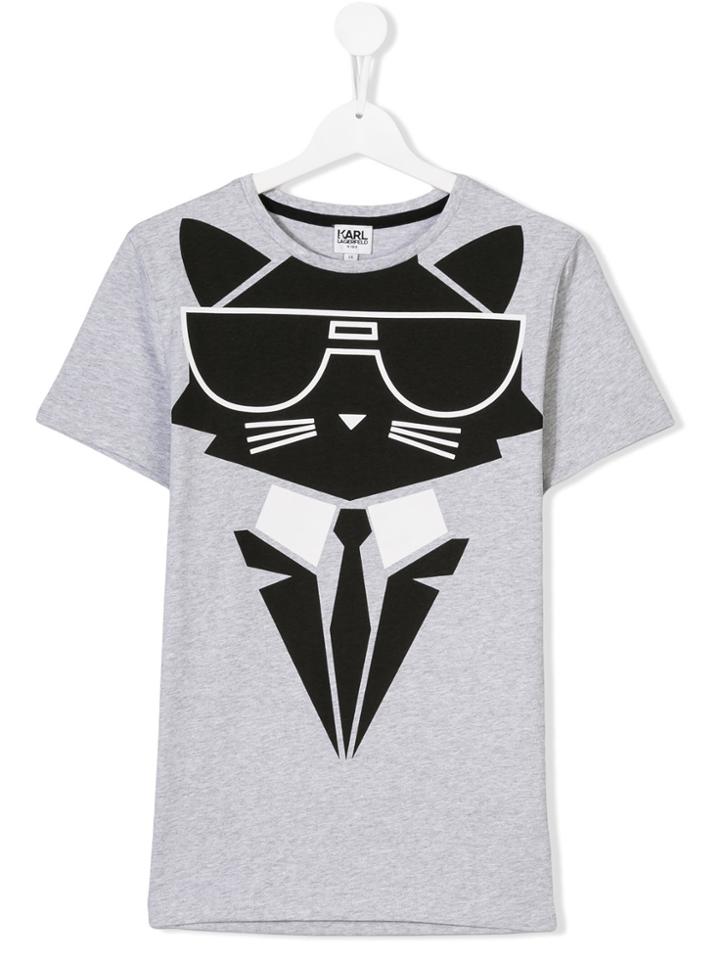 Karl Lagerfeld Kids Choupette Print T-shirt - Grey