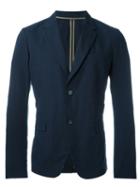 Paolo Pecora Two Button Blazer, Men's, Size: 48, Blue, Cotton/spandex/elastane