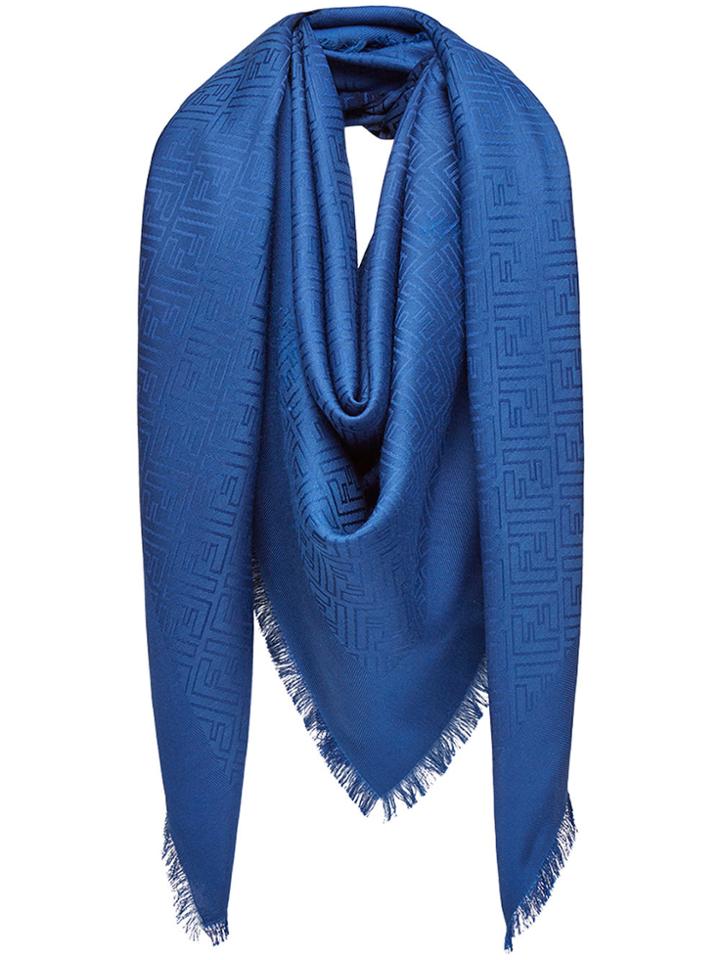 Fendi Monogram Print Scarf - Blue