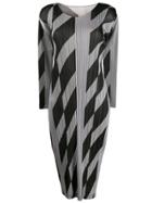 Pleats Please Issey Miyake Micro-pleated Geometric-print Dress - Black