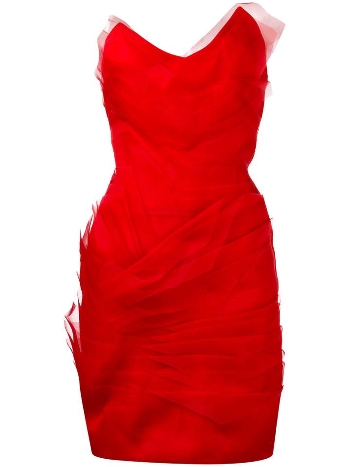 Capucci - Strapless Dress - Women - Silk/polyester/spandex/elastane/viscose - 44, Women's, Red, Silk/polyester/spandex/elastane/viscose