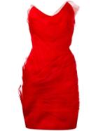 Capucci - Strapless Dress - Women - Silk/polyester/spandex/elastane/viscose - 44, Women's, Red, Silk/polyester/spandex/elastane/viscose
